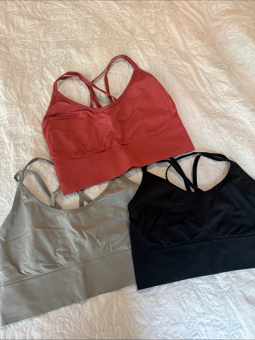 Women’s Workout Bralette- Rust, Black& Sage